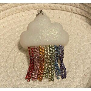 BBW Bath Body Works PocketBac Rainbow Cloud Glitter Hand Sanitizer Clip Holder